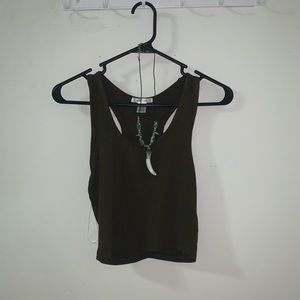 olive green crop top